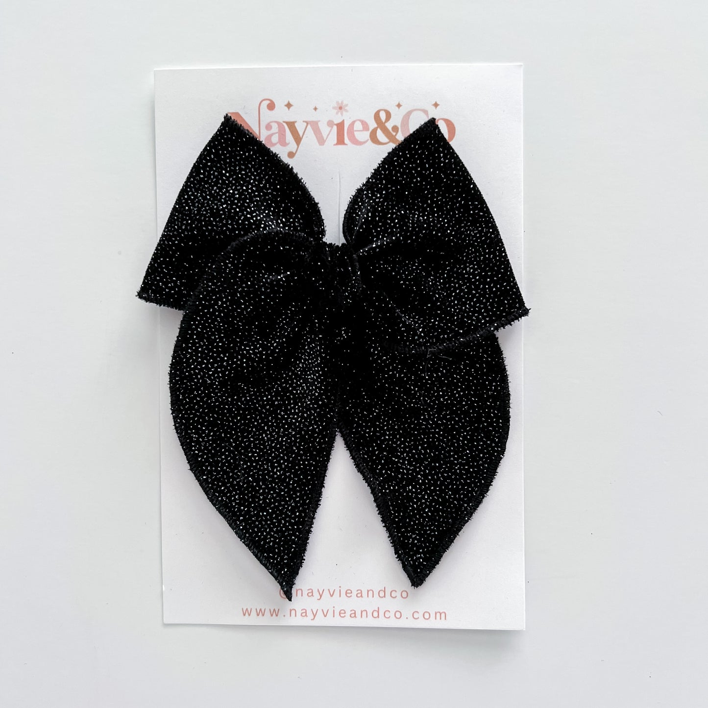 Black Glitter Velvet Fable Bow