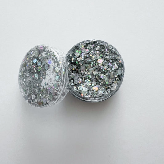 Holographic Silver Glitter Gel