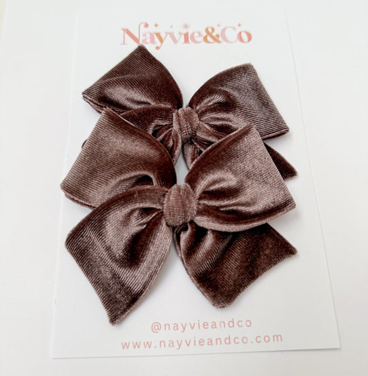 Chocolate Velvet Hand-tied Bow