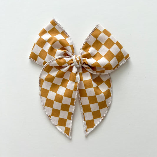 Mustard Check Fable Bow
