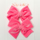 Candy Pink Velvet Hand-tied Bow