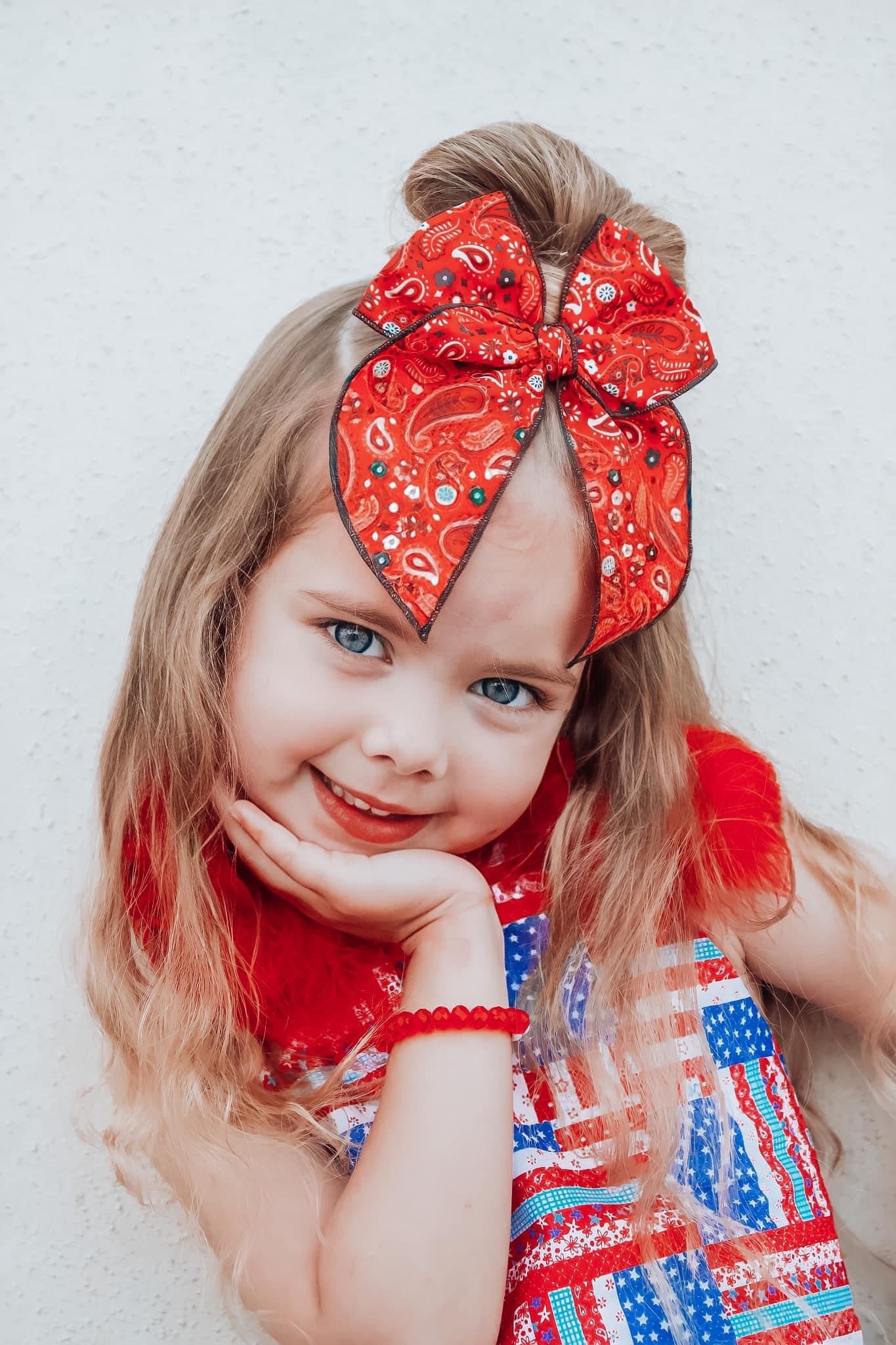 Red Bandanna Fable Bow