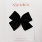 Black Glitter Velvet Hand-tied Bow