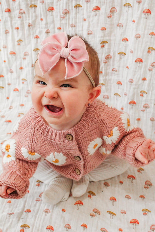Baby Pink Velvet Fable Bow