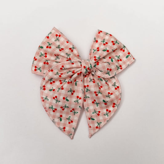 Cherry Gingham Fable Bow