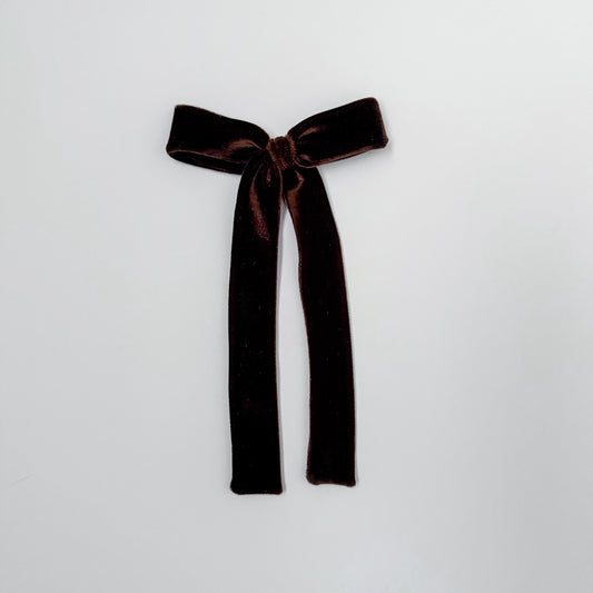 Brown Velvet Long Tail Bow