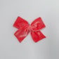 Bright Coral Velvet Hand-tied Bow