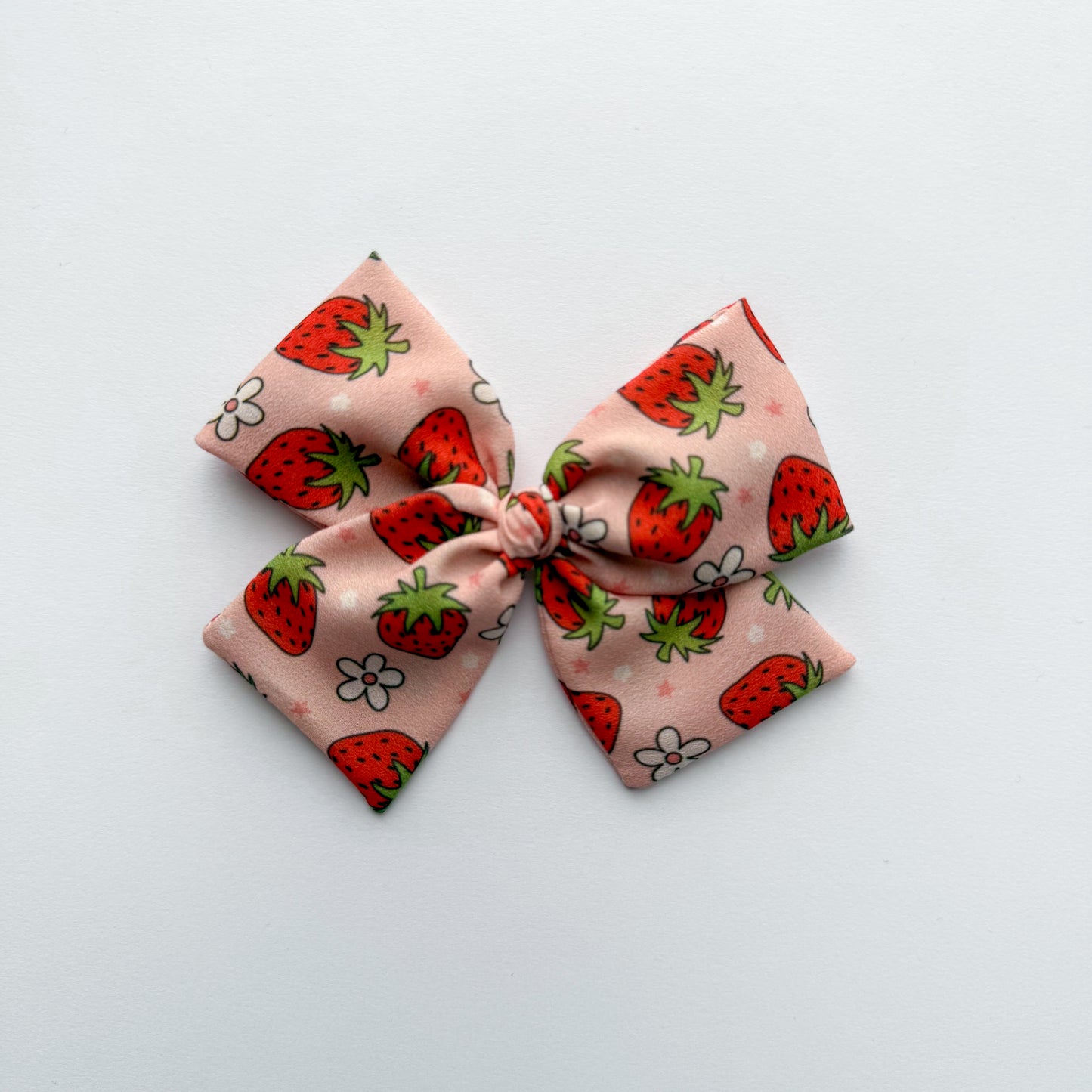 Sweet Strawberry Hand-tied Bow