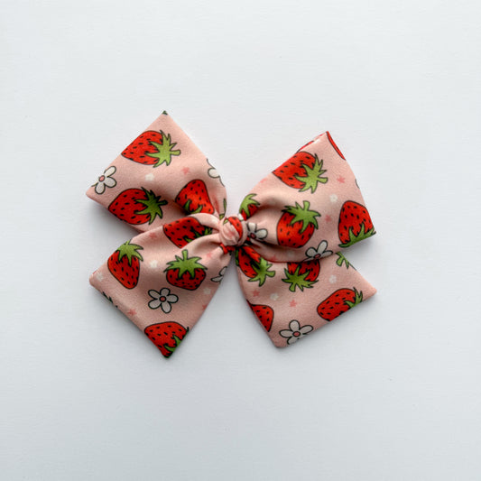Sweet Strawberry Hand-tied Bow