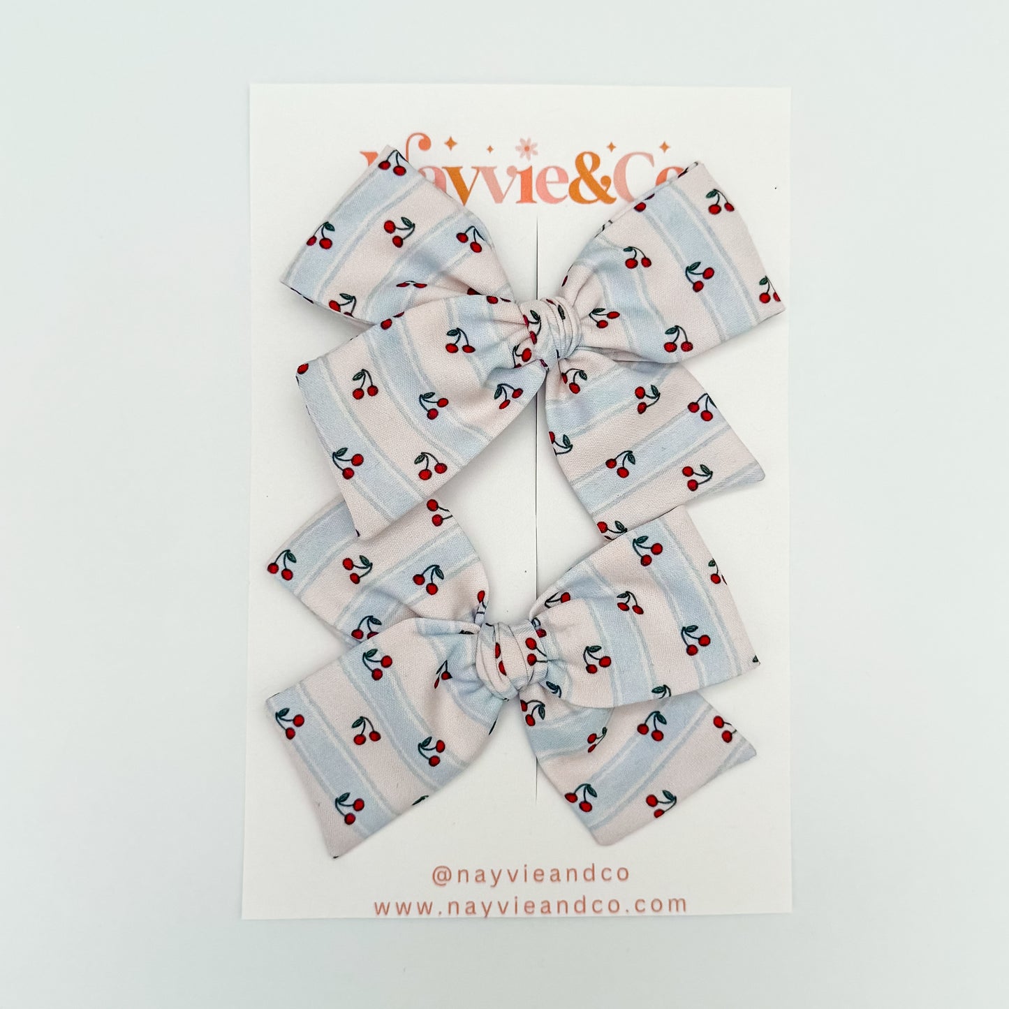 Cherry Stripes Hand-tied Bow