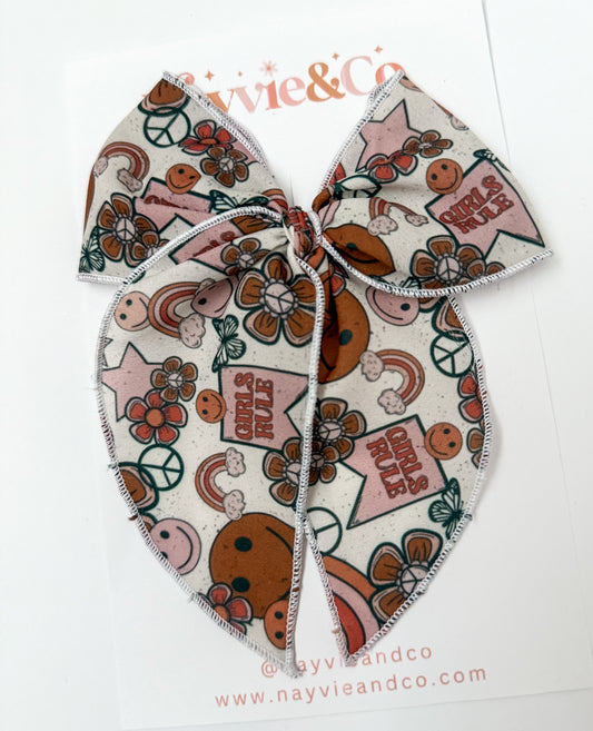 GIRLS RULE Large Fable Bow