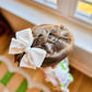 Ivory Velvet Hand-tied Bow
