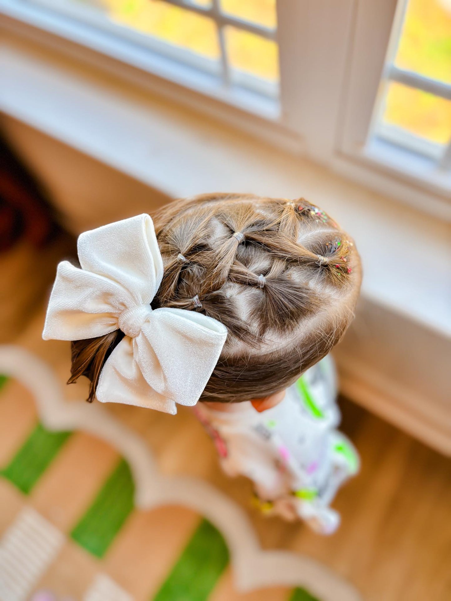 Ivory Velvet Hand-tied Bow