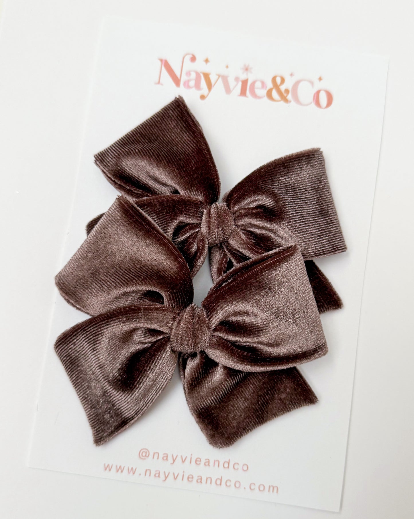 Chocolate Velvet Hand-tied Bow