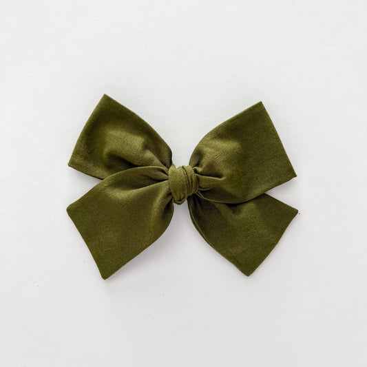 Dark Olive Hand-tied Bow