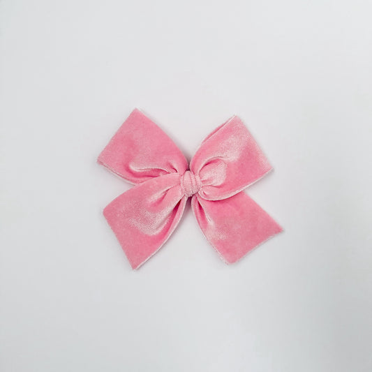 Light Pink Velvet Hand-tied Bow