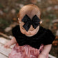 Black Glitter Velvet Hand-tied Bow