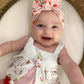 Cherries on Pink Ribbed Knotted Headwrap