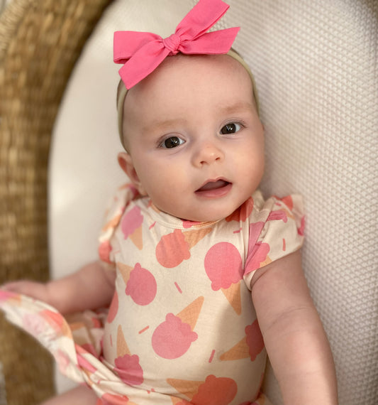 Carnation Pink Schoolgirl Bow