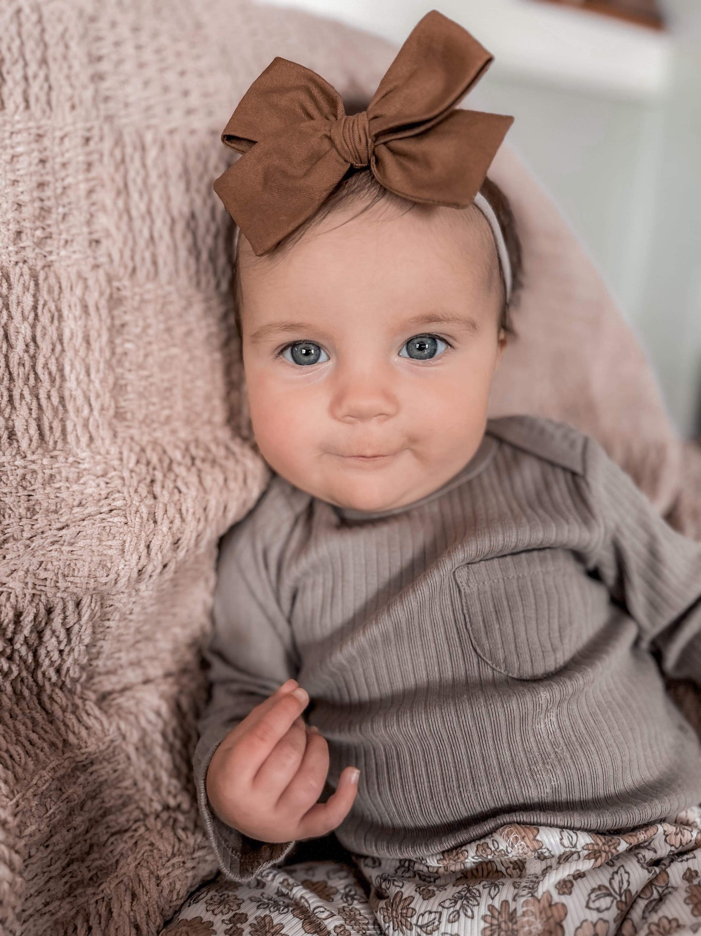 RTS OVERSIZE Chocolate Brown Hand-tied Bow