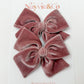Dusty Mauve Velvet Hand-tied Bow