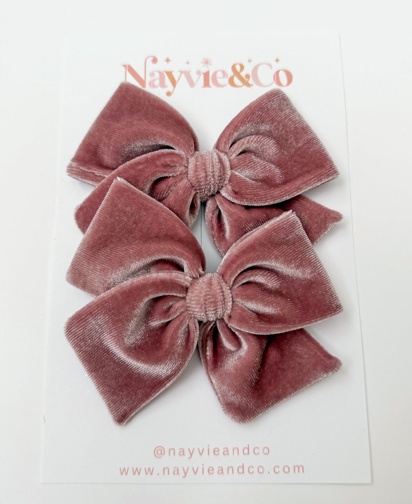 Dusty Mauve Velvet Hand-tied Bow