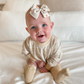 Daisies on Beige Hand-tied Bow