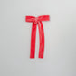 Bright Coral Velvet Long Tail Bow