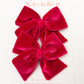 Rose Pink Velvet Hand-tied Bow