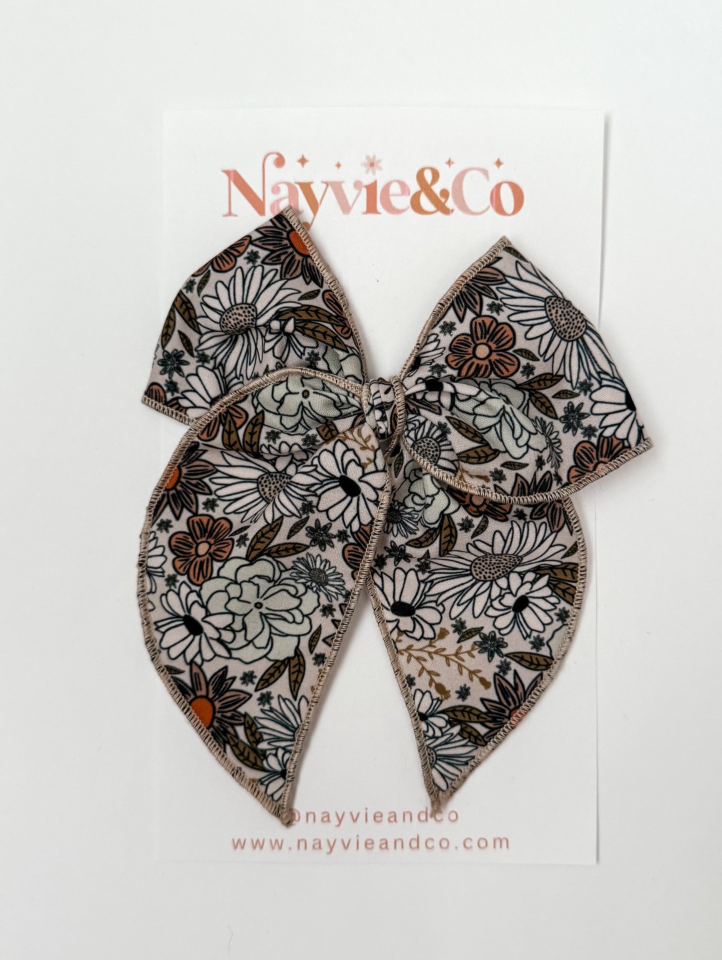 Oversized Autumn Floral Fable Bow