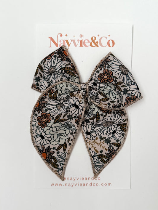 Oversized Autumn Floral Fable Bow