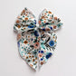 Blue Watercolor Floral Fable Bow