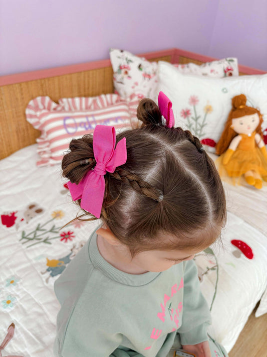 Hot Pink Schoolgirl Bow