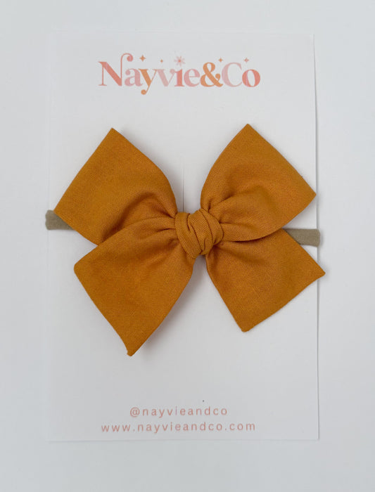 RTS OVERSIZED Mustard Hand-tied Bow