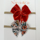 RTS Itty Bitty Floral/Rust Velvet ON NYLON Fable Bow
