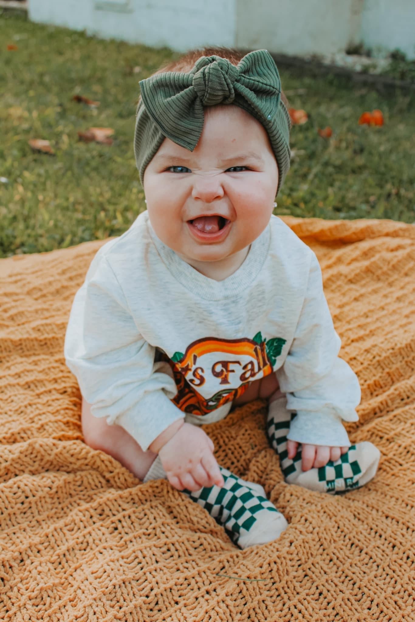 Olive Ribbed Tie-on Headwrap