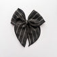 RTS Medium Black+White Stripe Gauze Fable Bow
