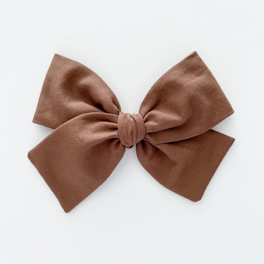 RTS OVERSIZE Chocolate Brown Hand-tied Bow