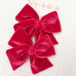 Rose Pink Velvet Hand-tied Bow
