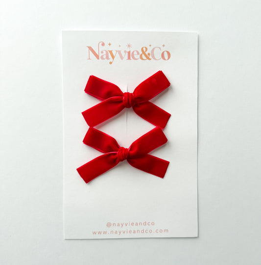 RED Velvet Ribbon Piggy Set