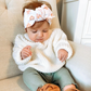 Neutral Daisies Knotted Headwrap