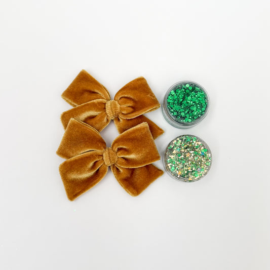 Gold Velvet Hand-tied Bow
