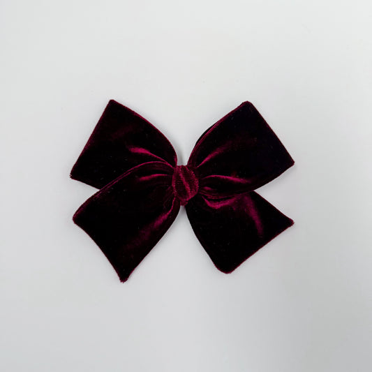 Wine Velvet Hand-tied Bow