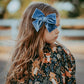 Dusty Blue Velvet Hand-tied Bow