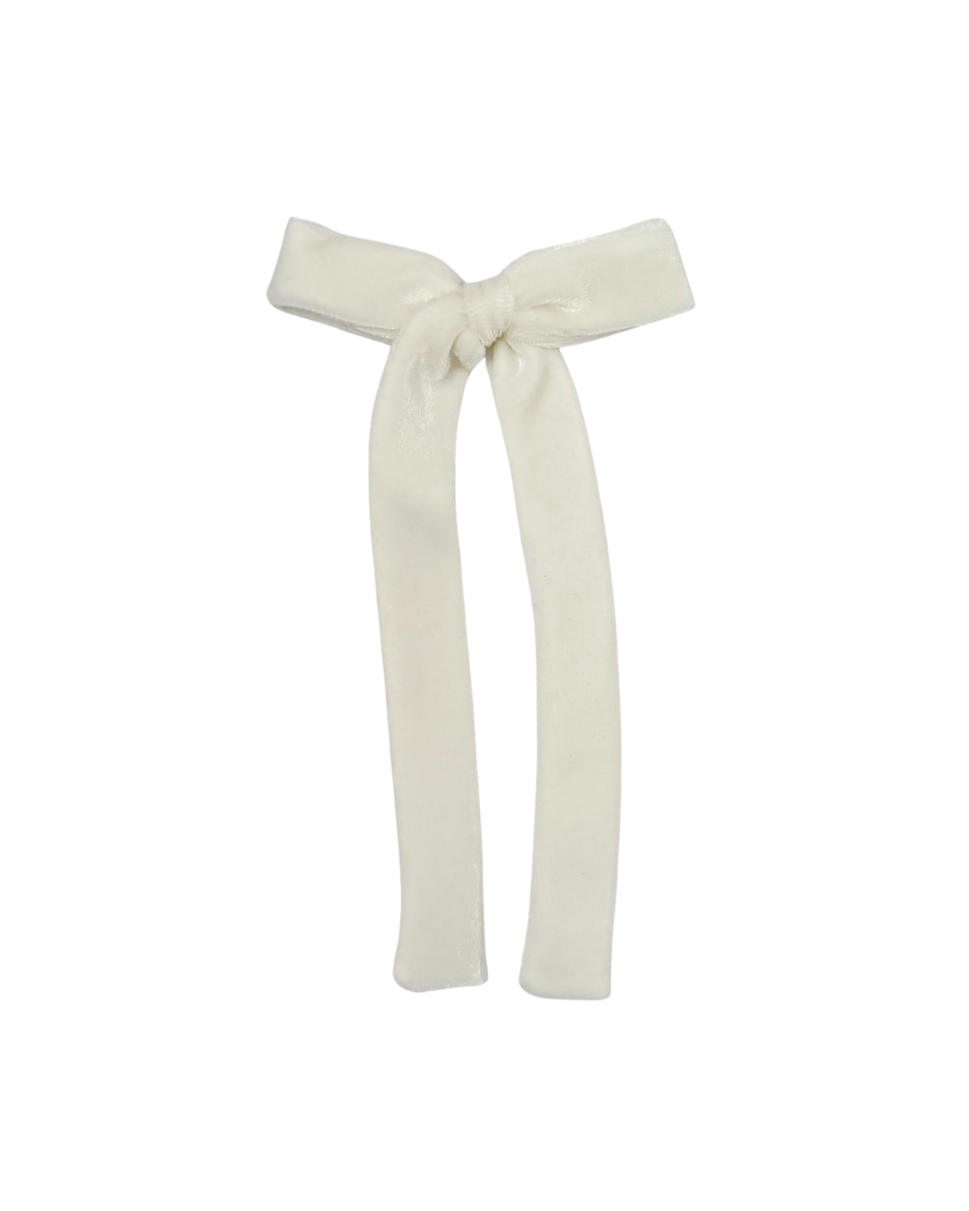 Ivory Velvet Long Tail Bow