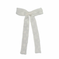 White Eyelet Embroidered Long Tail Bow