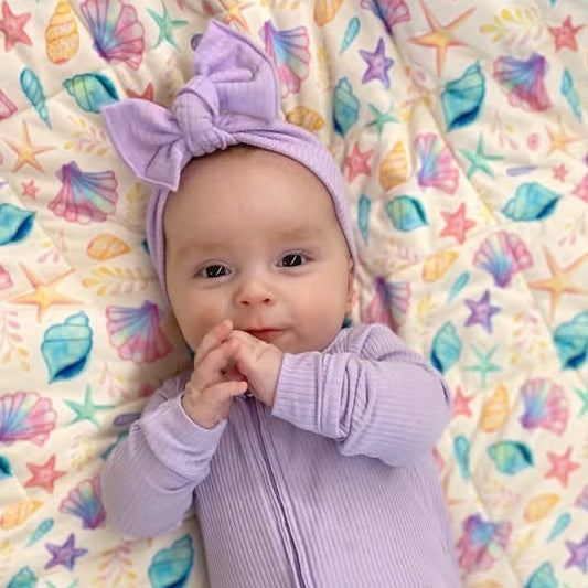 Lavender Ribbed Knotted Headwrap