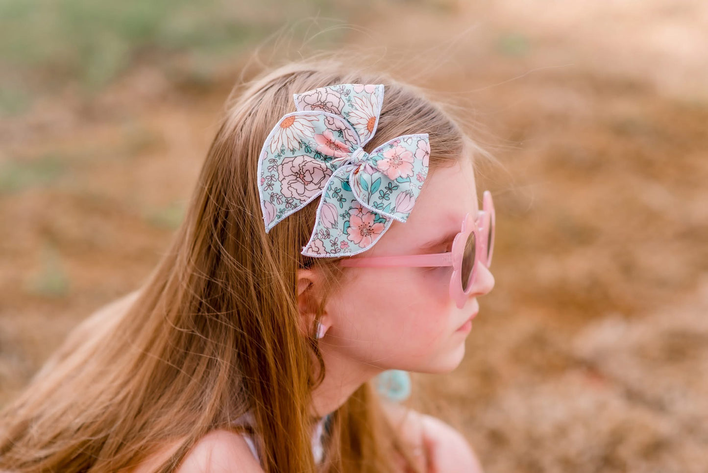 Blue Floral Fable Bow