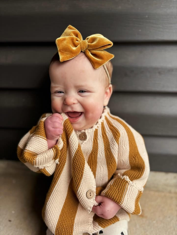 Gold Velvet Hand-tied Bow