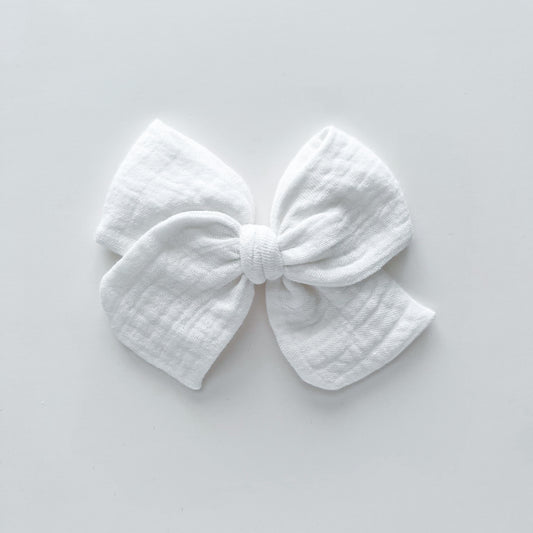 White Gauze Hand-tied Bow